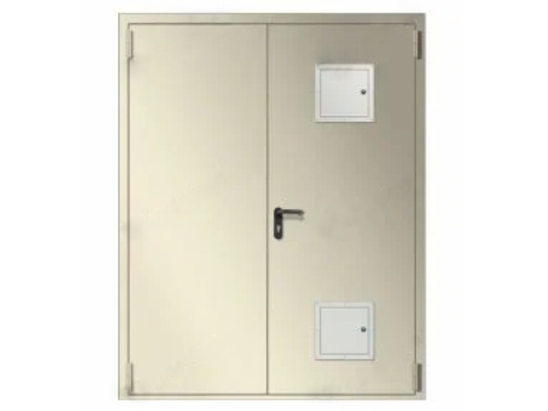 Двупольная дверь дымогазонепроницаемая с двумя стыковочными узлами